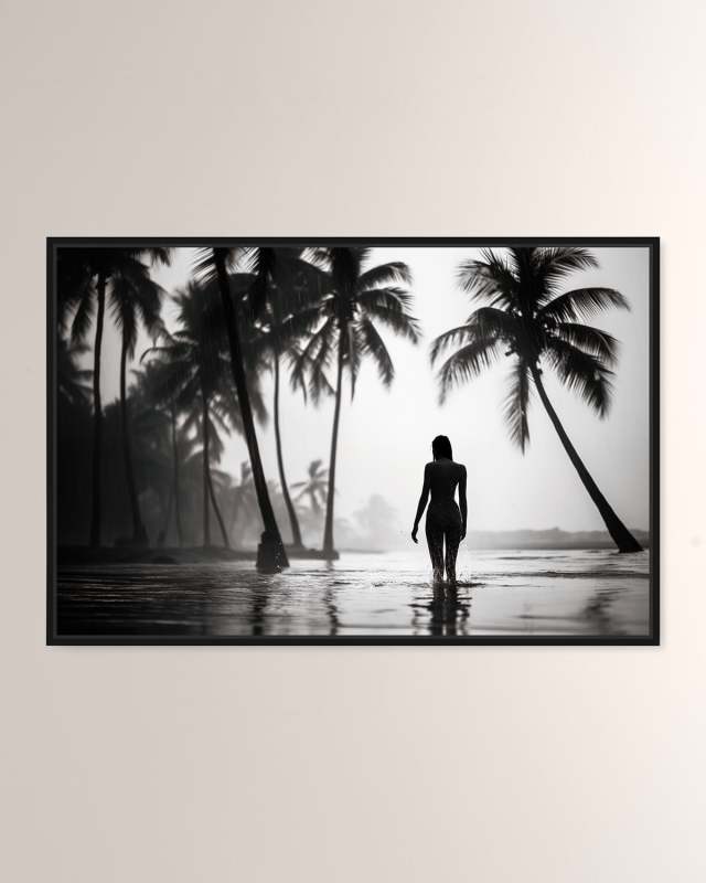 "Tahitian Void Beach" Framed Art Print on Acrylic